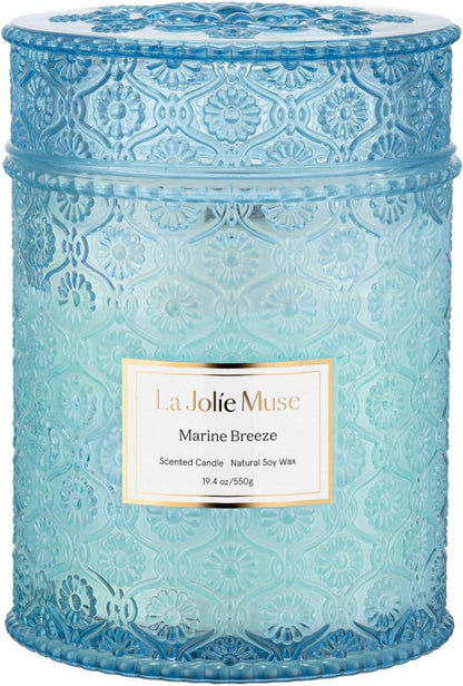 Meeresbrise Duftkerze im Glas 550g Sojakerze 90h Brenndauer