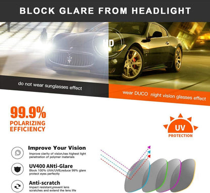 DUCO Gelbe HD Polarisierte Nachtsichtbrille Autofahrer 3029HY Kontrast Brillen
