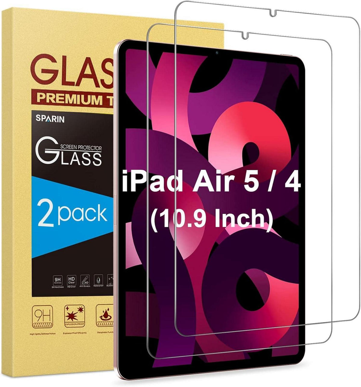 Schutzfolie für iPad Air 5 2022/4 2020 10,9 Zoll HD Transparent