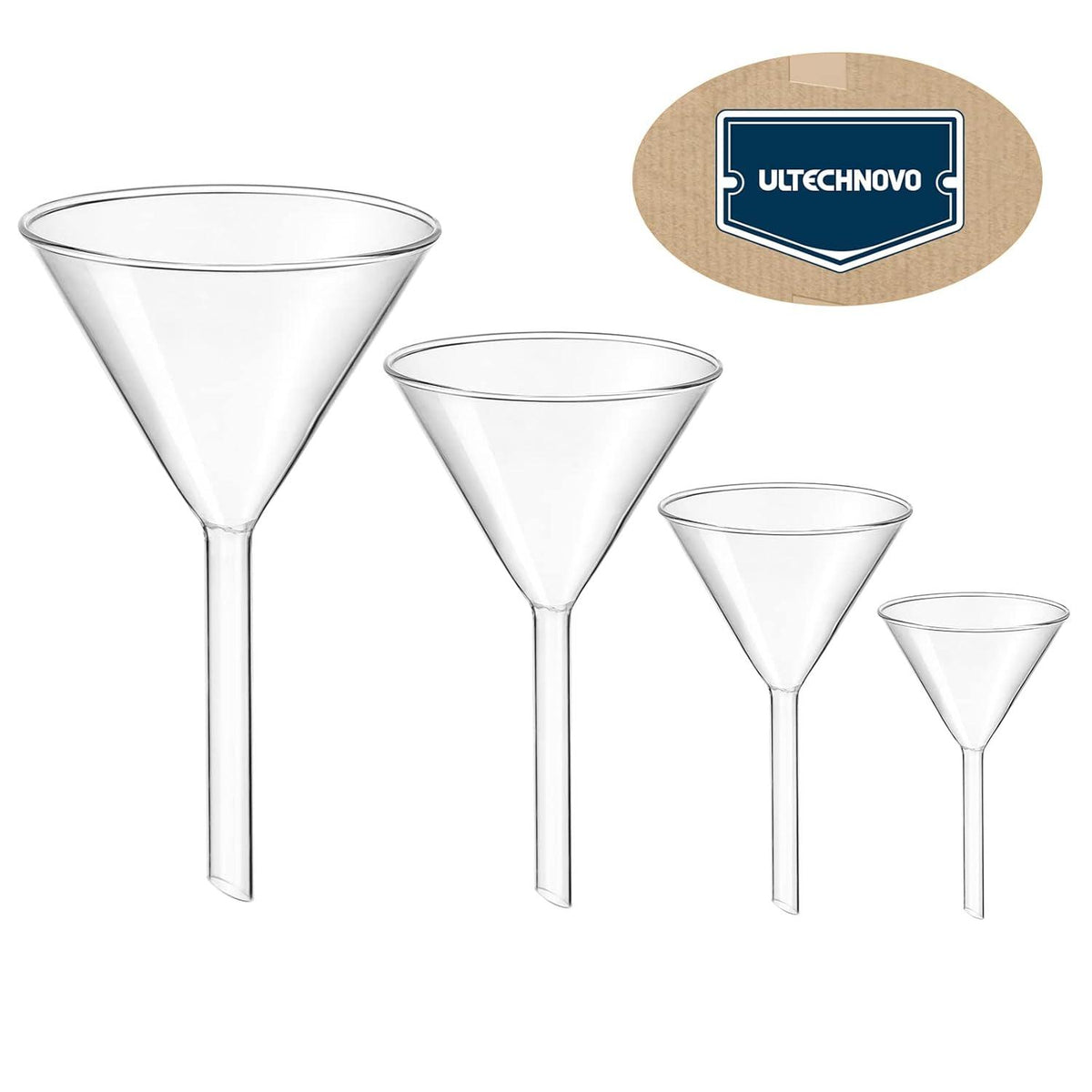 Glastrichter Set Organische Analytische Chemie 40/50/75/100mm
