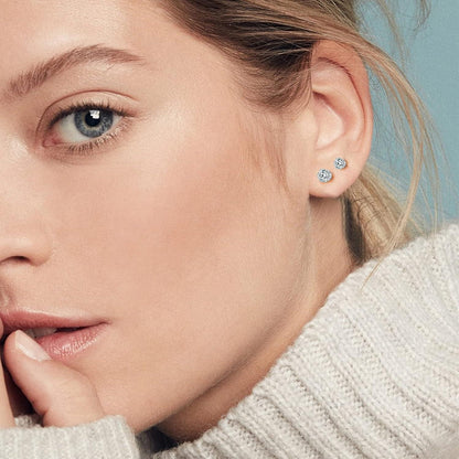 925 Sterling Silber Ohrstecker Set, Zirkonia, 2/3/4mm