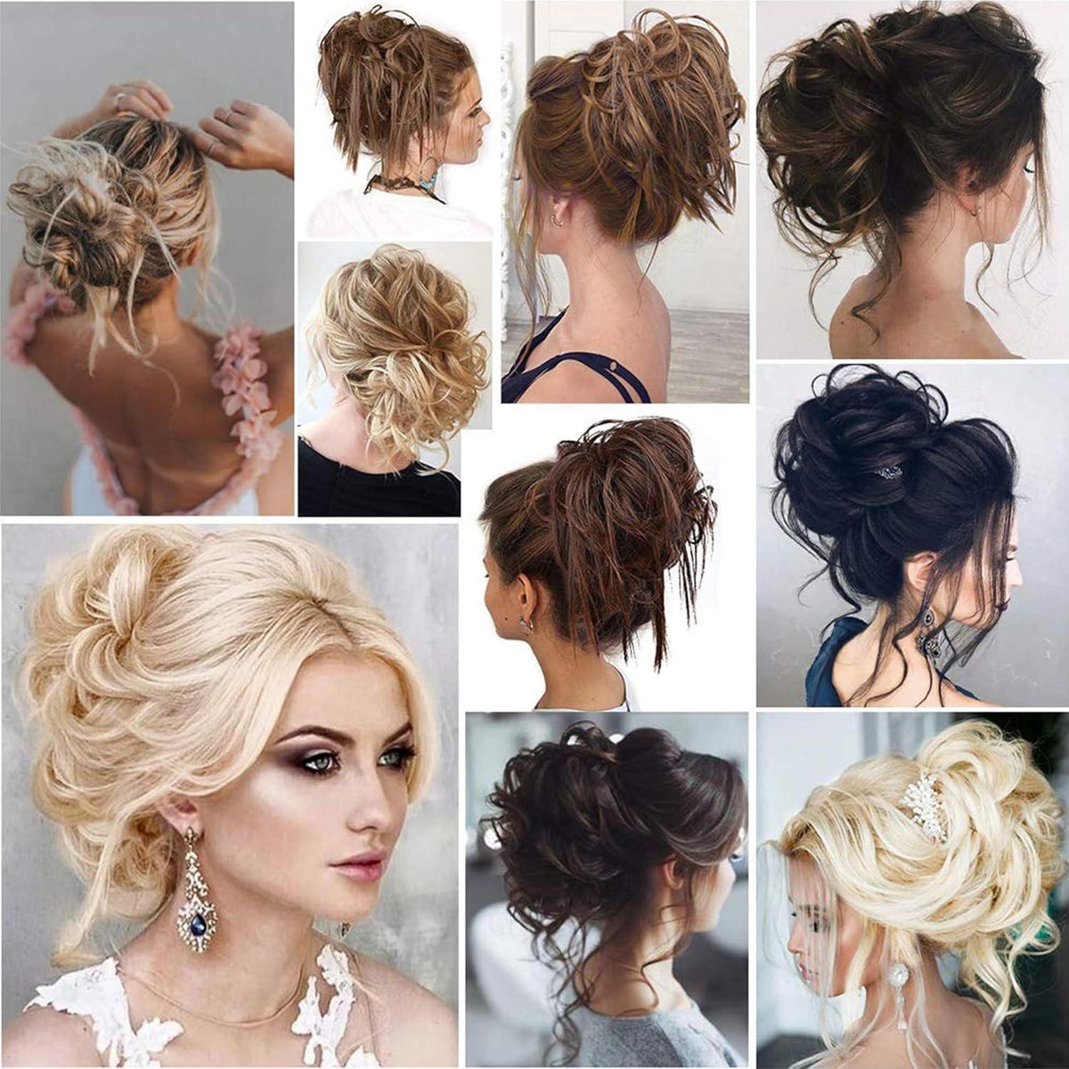 Unordentlicher Dutt Haargummi Erdbeerblond & Platinblond
