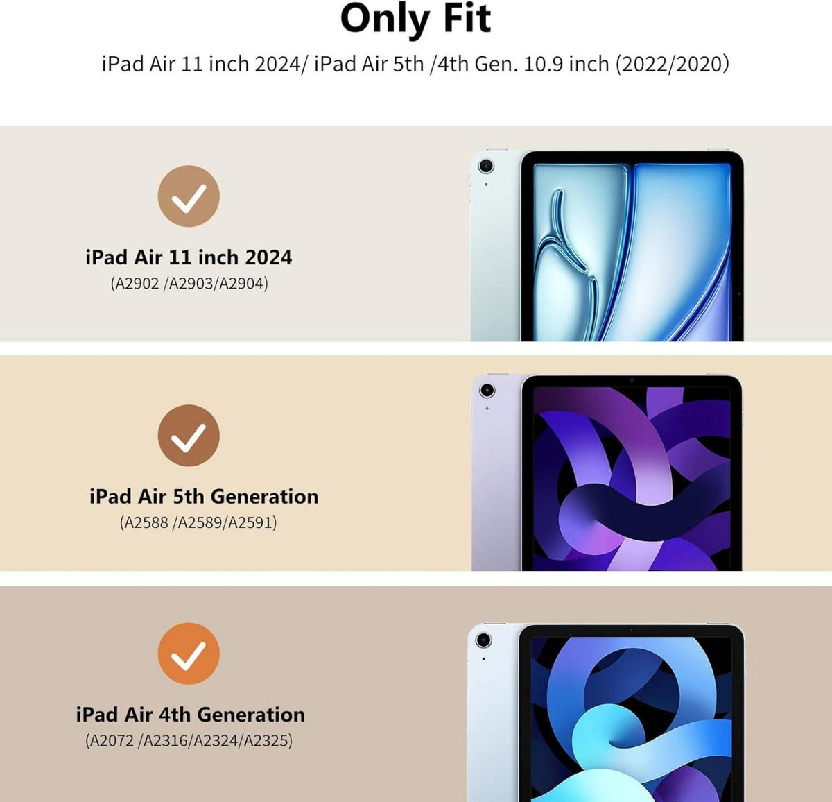 Schlanke iPad Air 11 Hülle Trifold Ständer Magnetisch