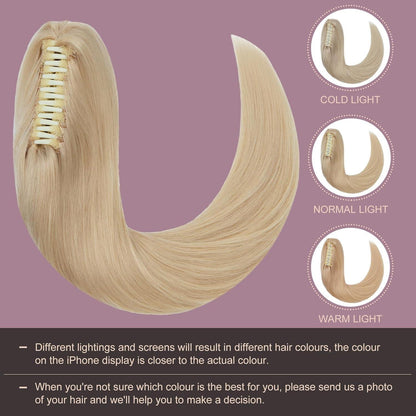 Remy Echthaar Zopf Extension Blond 55cm – Schnell & Einfach