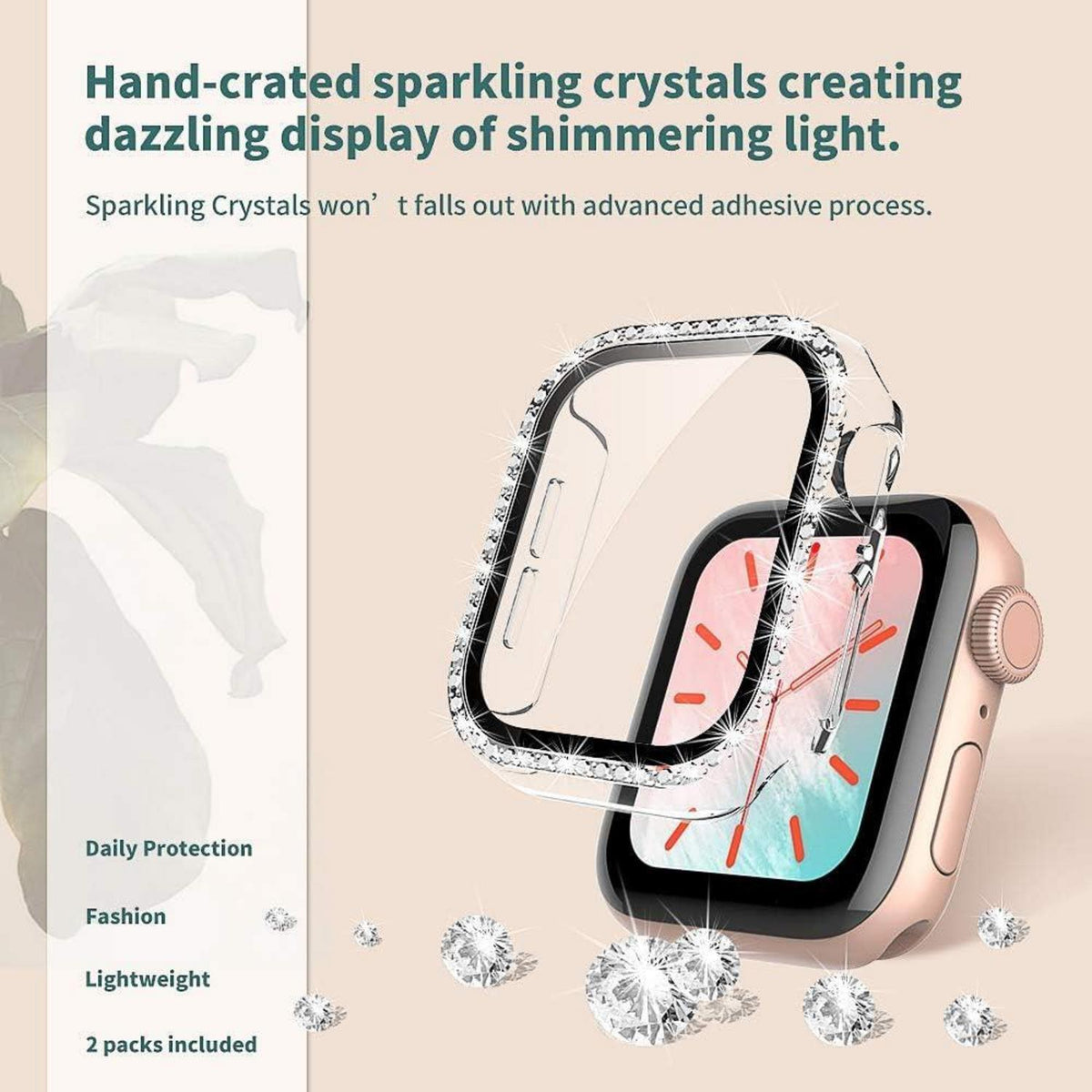 Schutzhülle für Apple Watch 44mm mit Displayschutz, transparent