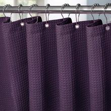 Waffel Textil Duschvorhang Anti Schimmel mit Metallringen 182x214cm
