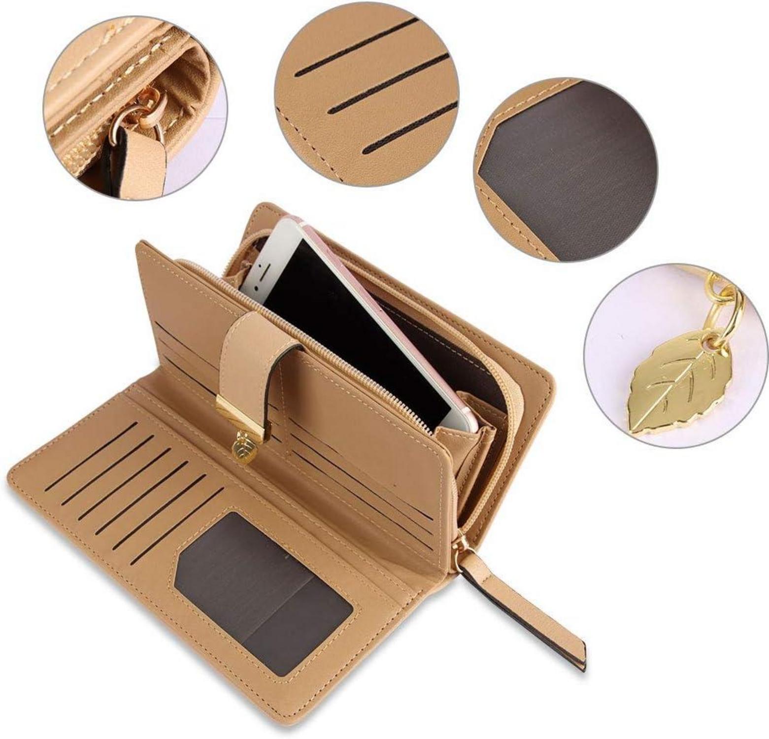 Hochwertige Damen Geldbörse Bifold Lang Reißverschluss Geschenk