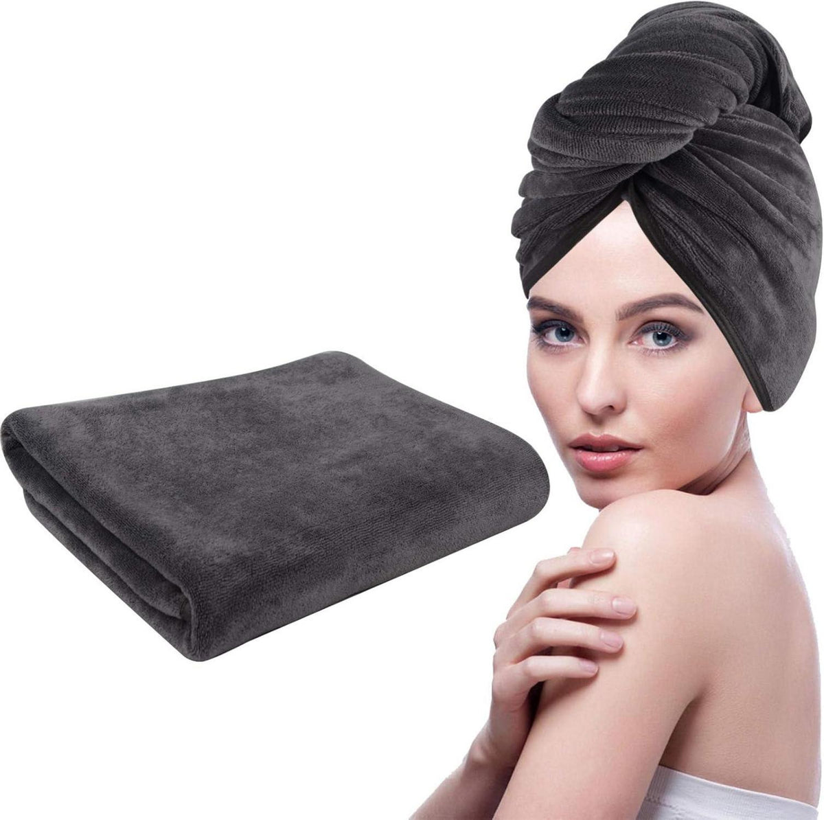 Schnelltrocknendes Mikrofaser Haartuch super saugfähig 61cm x 112cm