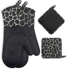 Hitzebeständige Ofenhandschuh und Topflappen Set aus Silikon und