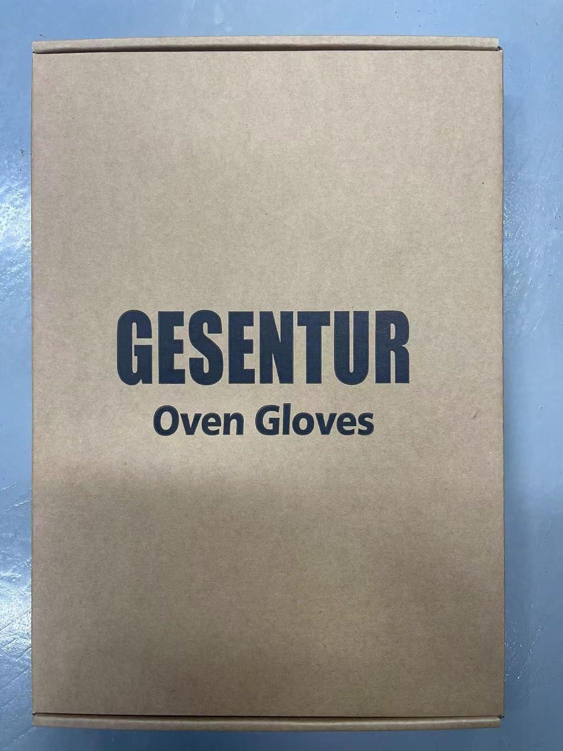 Ofenhandschuh Topfhandschuhe Silikon Baumwolle Hitzebeständig 1 Paar Schwarz