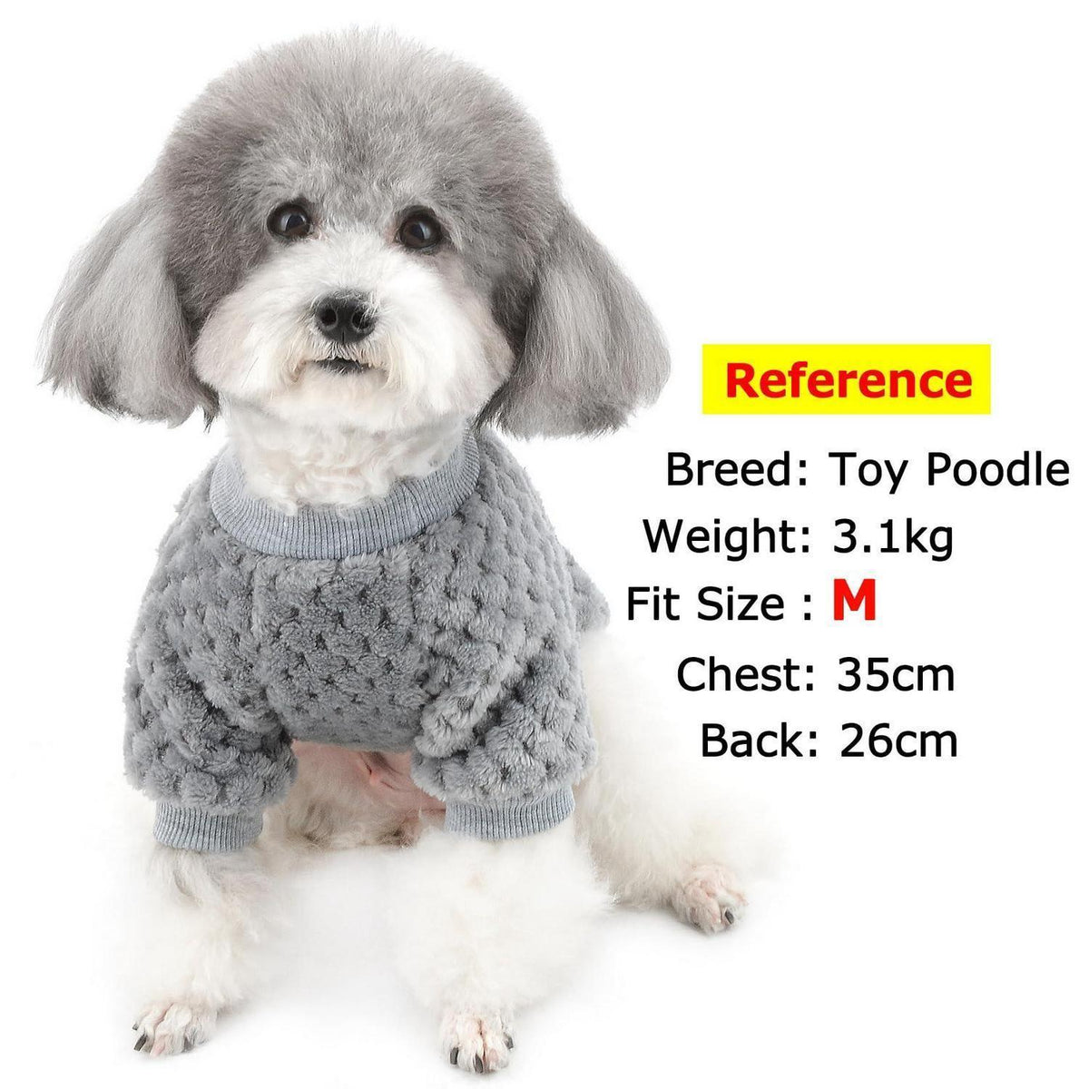 Hundepullover Fleece Wintermantel Grau M