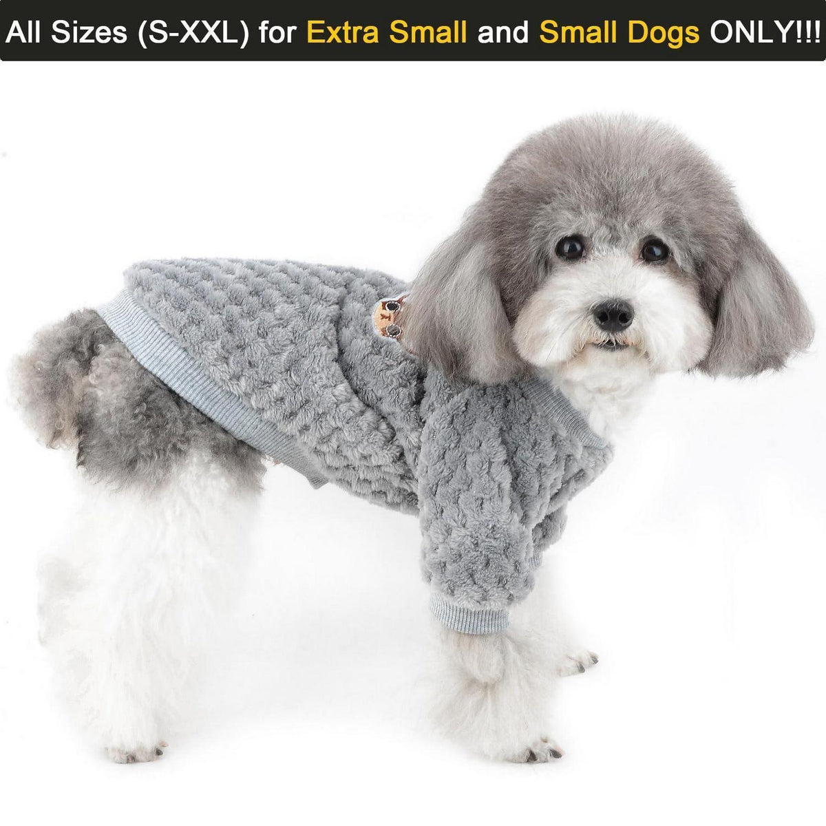 Hundepullover Fleece Wintermantel Grau XL