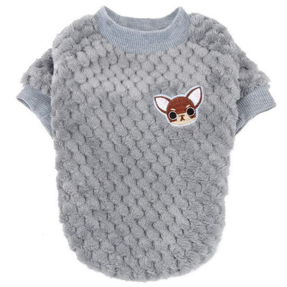 Hundepullover Fleece Wintermantel Größe L Grau