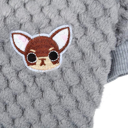 Hundepullover Fleece Wintermantel Größe L Grau