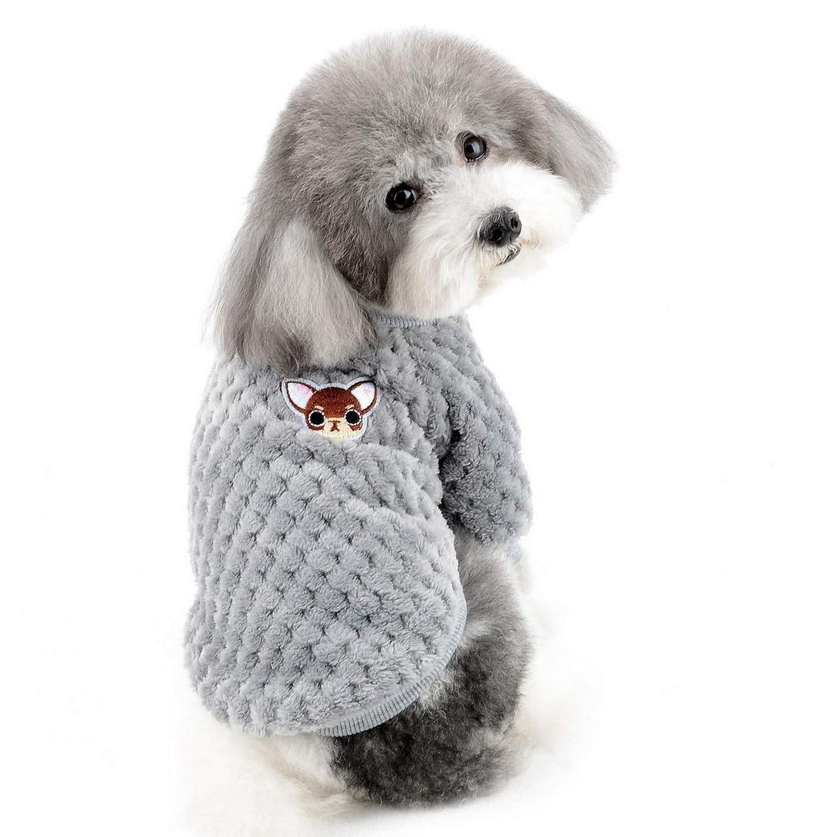 Hundepullover Fleece Wintermantel Größe L Grau