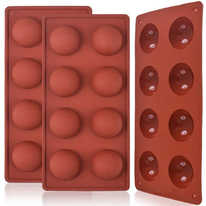 Silikonform Halbkugel 8-Loch – 3er Set für Schokolade & Kuchen
