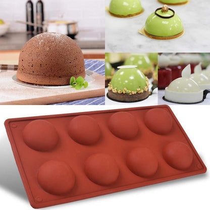 Silikonform Halbkugel 8-Loch – 3er Set für Schokolade & Kuchen