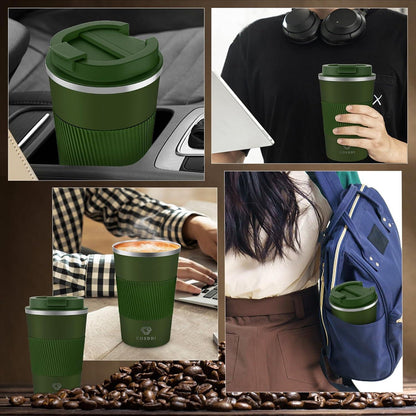 Thermobecher isoliert Edelstahl Travel Mug 380ml auslaufsicher Becher