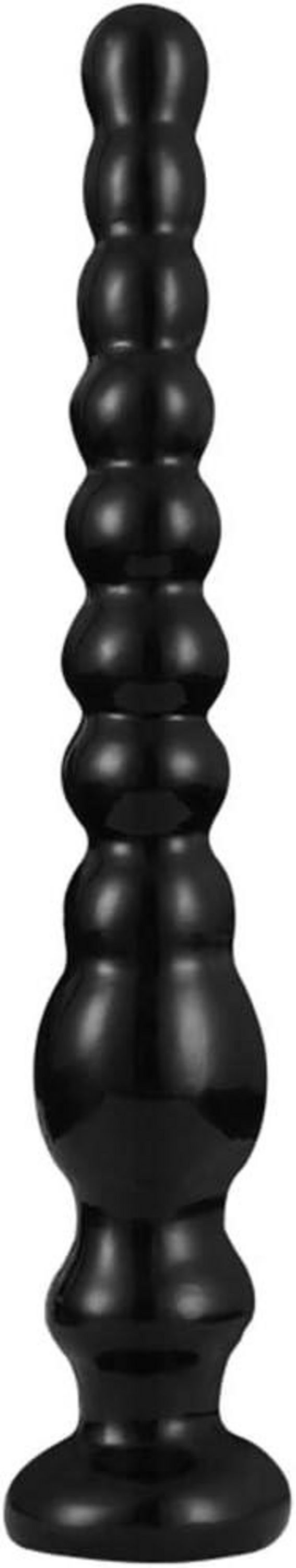 Analdildo mit Intervall- und Spiralperlen Analkugeln Schwarz 33 cm