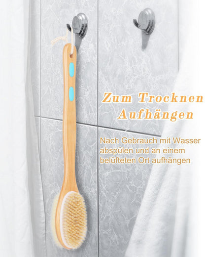 Rückenbürste Duschbürste Langem Stiel Doppelseitige Bürste Peelingbürste weiche