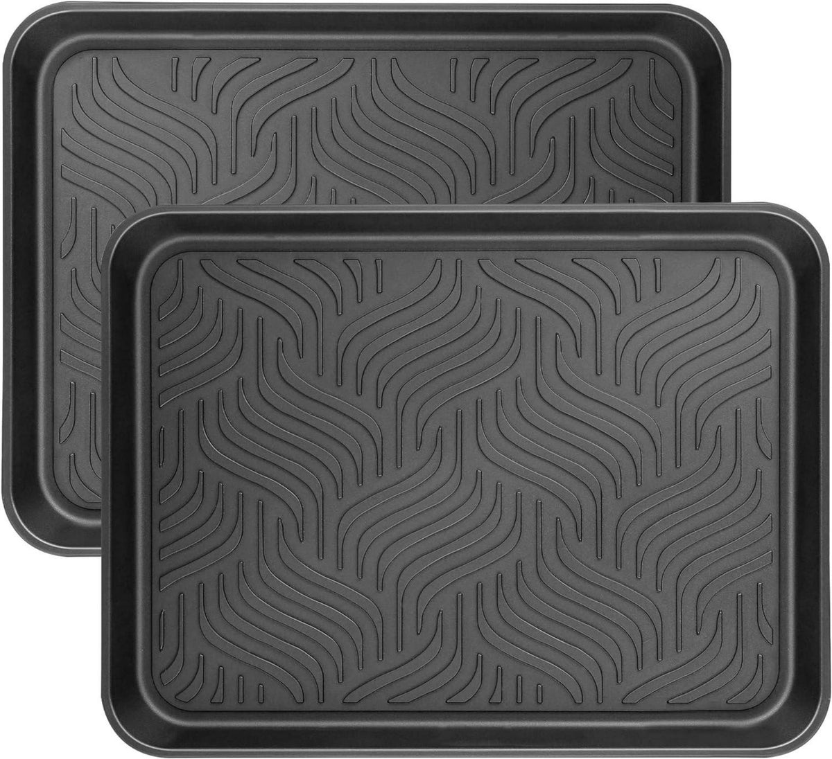 Schuhabtropfschale 2er Set Kunststoff Ablage 43x33 cm Schwarz