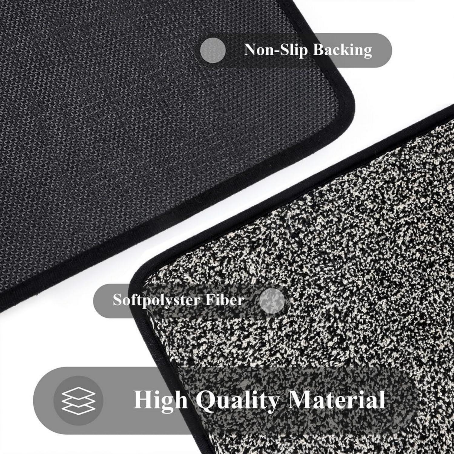 Rutschfeste Fußmatte Schwarz 45x70cm Waschbar für Innen und Außen