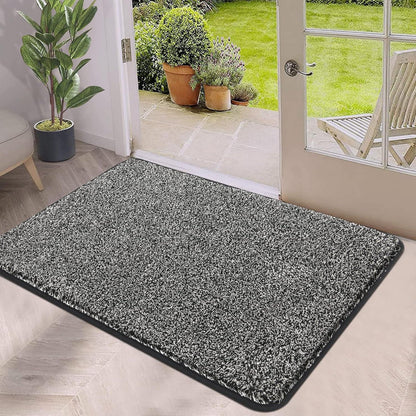 Fußmatte Rutschfester Eingangsteppich Waschbar Schwarz 60x90cm