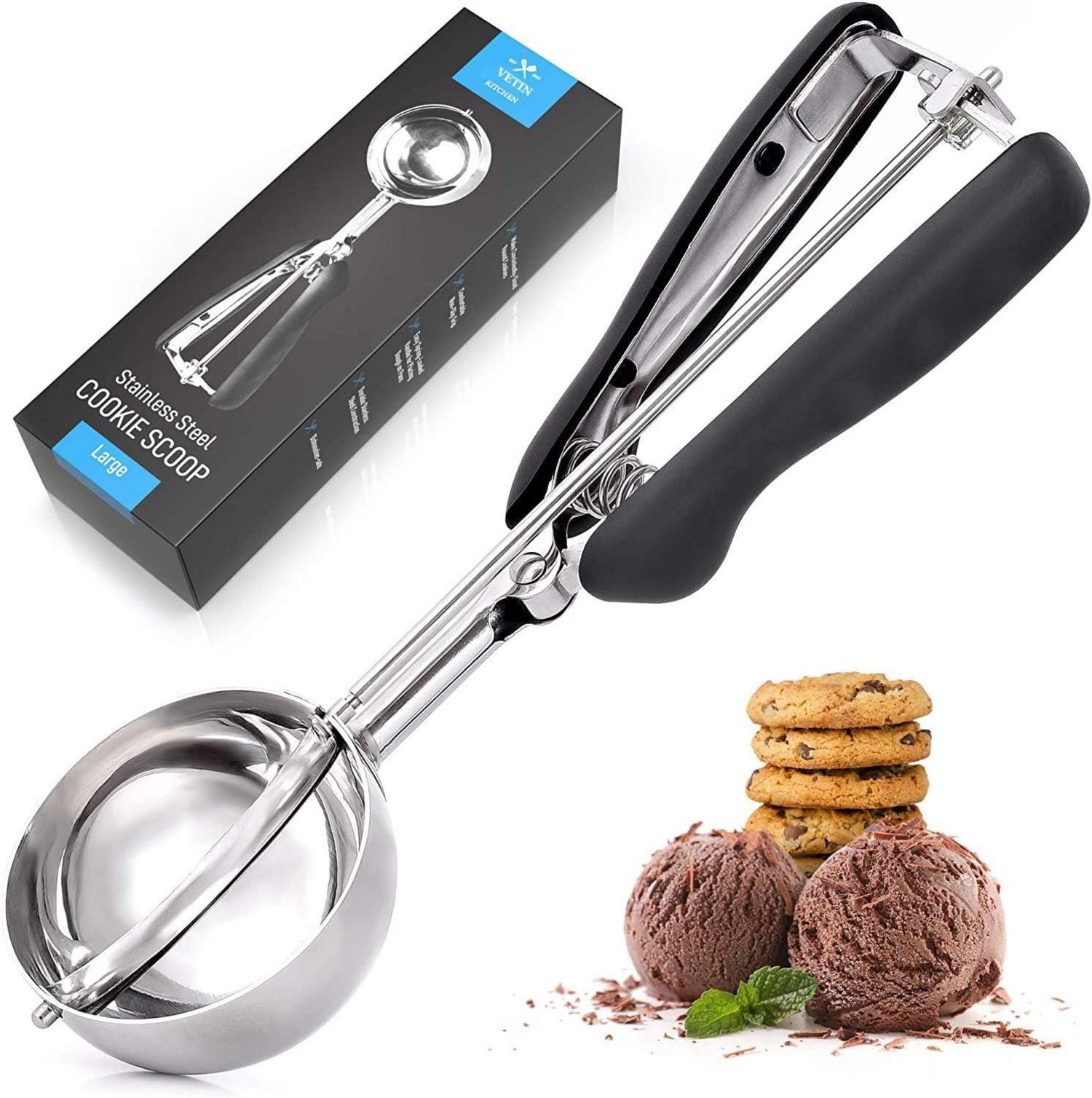 Eisportionierer Edelstahl Auslöser Eislöffel Portionierer 4 cm 5 cm