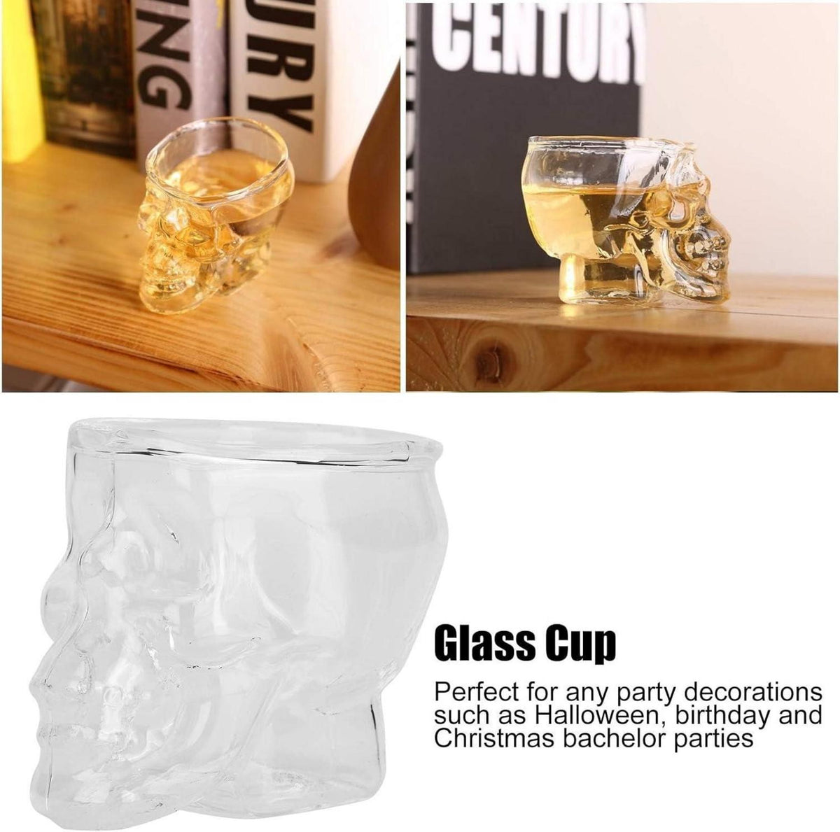 Skull Shot Glasses Set - Kristall Schädel Schnapsgläser 75ml 3er Set