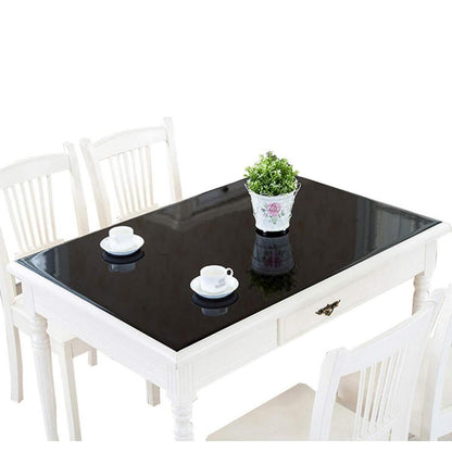 PVC Tischdecke wasserdicht 90x200cm Schwarz