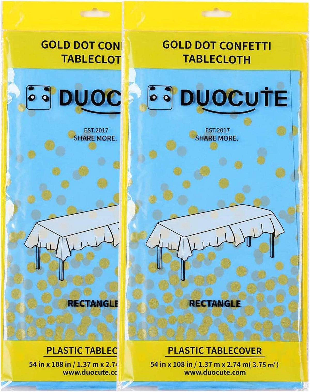 2er-Pack Blau Gold Party Tischdecke Rechteck Tisch Geburtstag 137x274cm