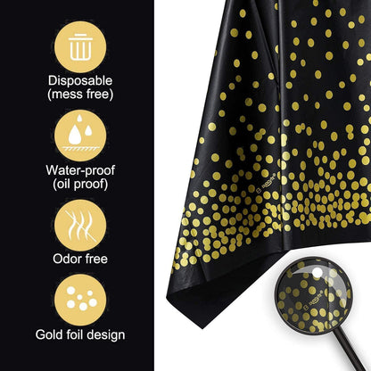 2er Pack Schwarzgold Party Tischdecke 137cm x 274cm für