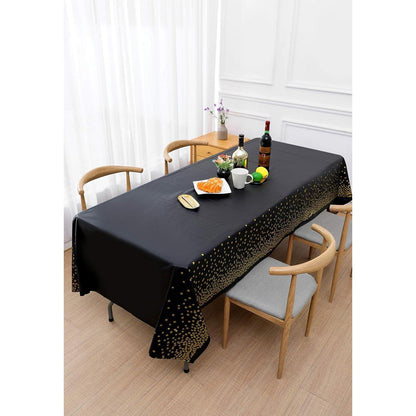 2er Pack Schwarzgold Party Tischdecke 137cm x 274cm für