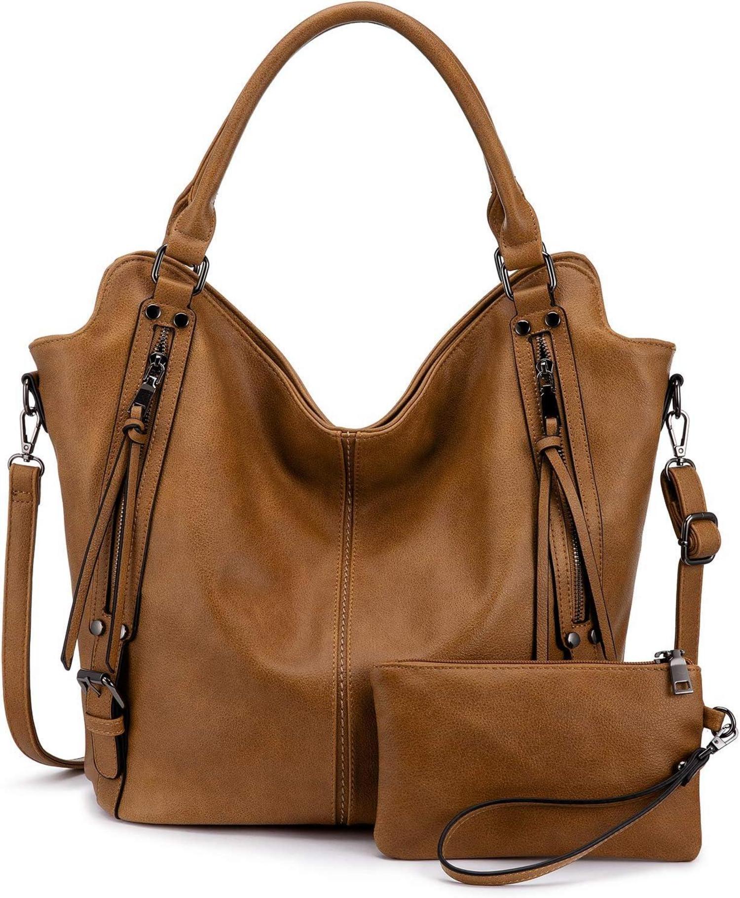 Damen Handtasche Set Leder Shopper Schultertasche Hobo Geldbörse Reise