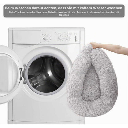Flauschiges Hundebett Rund – Rotwein, Ø 120cm