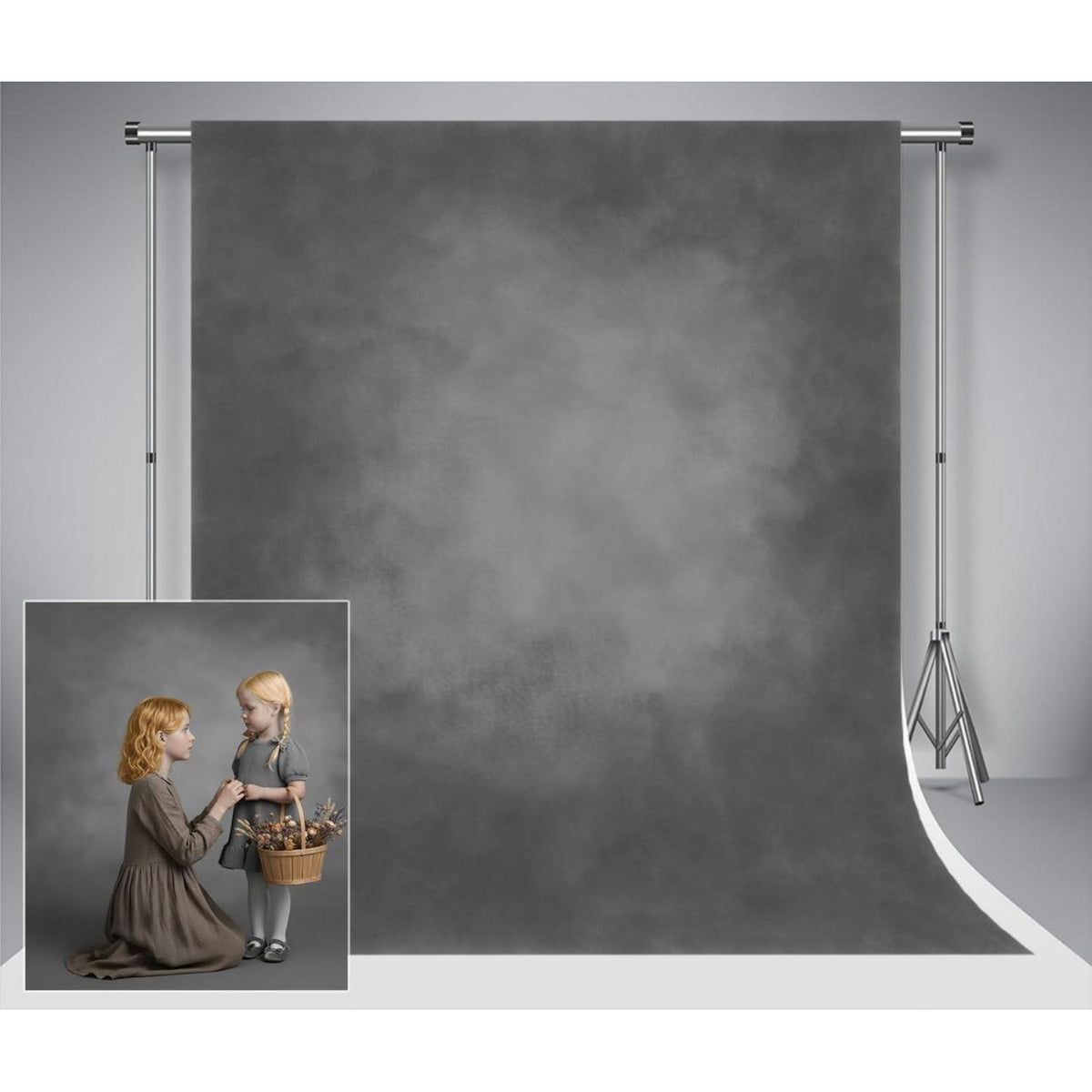 Fotohintergrund 2.5x2.5m Dunkelgrau Mikrofaser Textur