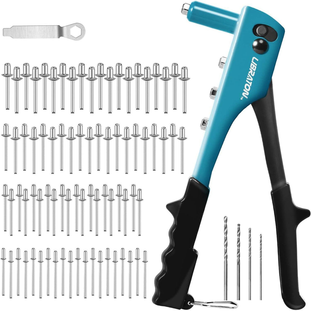 Popnietenzange Set mit 80 Nieten & 4 Bohrern