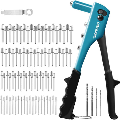 Popnietenzange Set mit 80 Nieten & 4 Bohrern