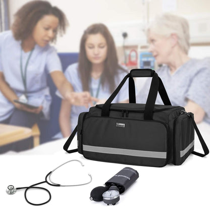 Erste-Hilfe-Tasche mit Trennwänden & rutschfestem Boden Schwarz