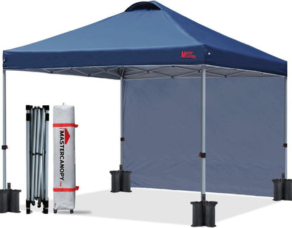 Pop-Up Pavillon mit Seitenwand 2,5 x 2,5 m Marineblau