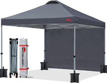 Pop-up Pavillon 2,5x2,5m mit Seitenwand, Dunkelgrau