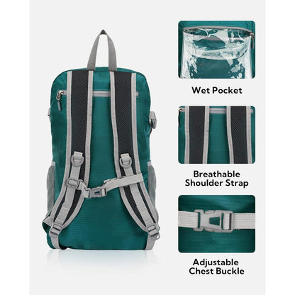WATERFLY Faltbarer Wanderrucksack 30L Leicht Nassfach