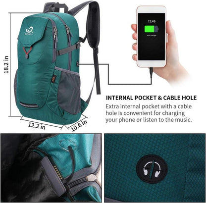 WATERFLY Faltbarer Wanderrucksack 30L Leicht Nassfach
