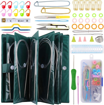 Rundstricknadeln Set mit Zubehör und Etui, für Stricker & Anfänger