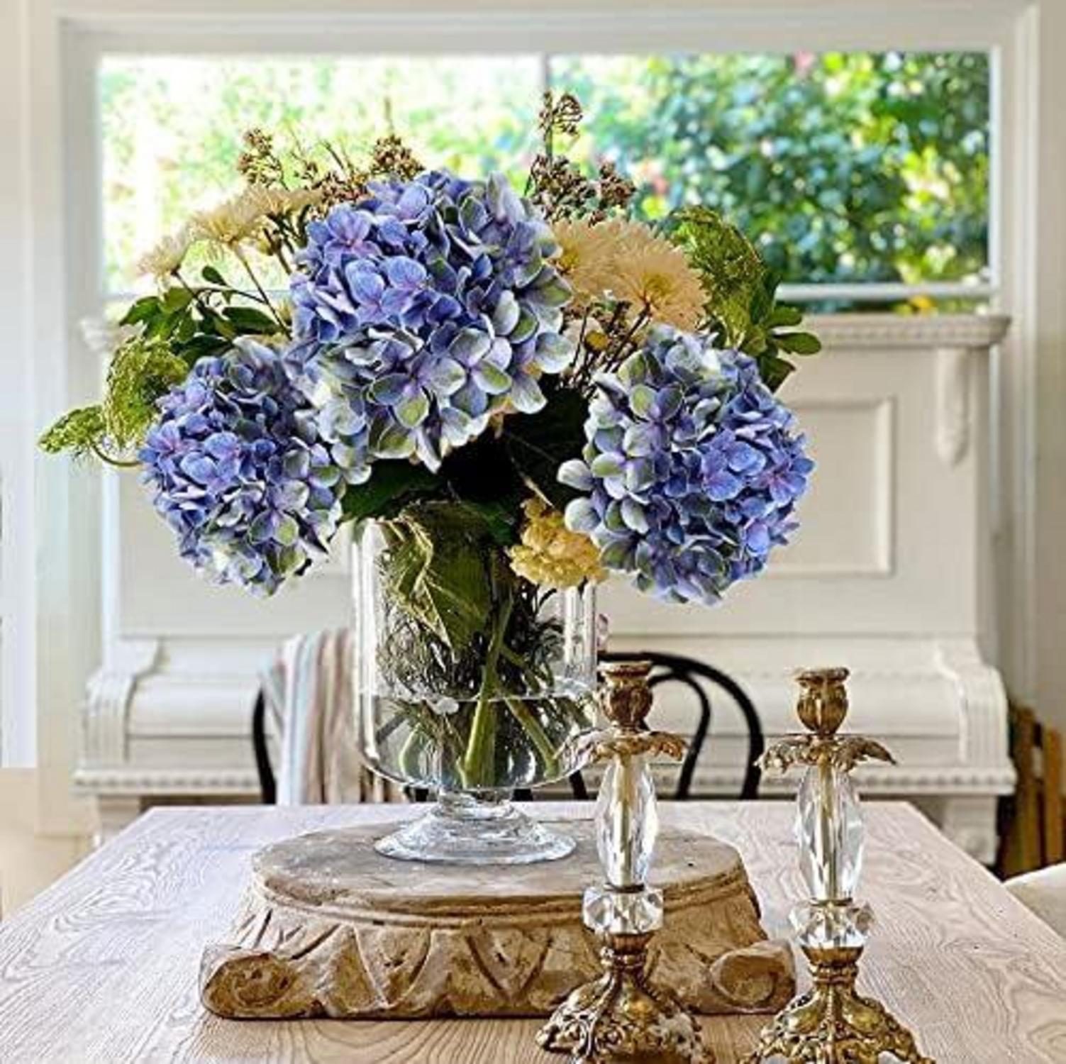 Künstliche Hortensie Blumen Real-Touch Hydrangea Kunstblumen 2 Stück
