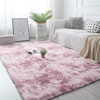Flauschiger Teppich Rosa 120x160 cm - Weicher Wohnzimmerteppich