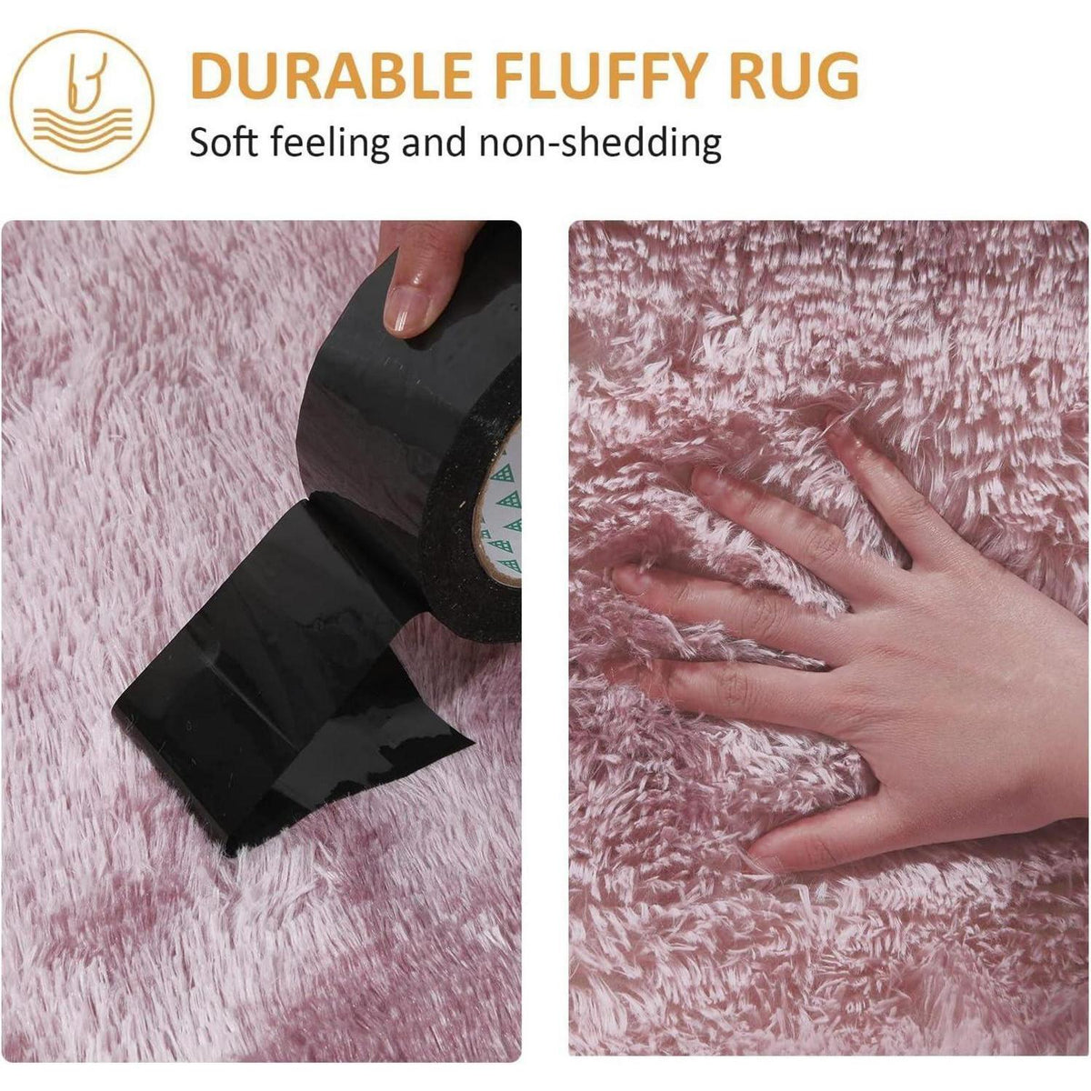 Flauschiger Teppich Rosa 120x160 cm - Weicher Wohnzimmerteppich