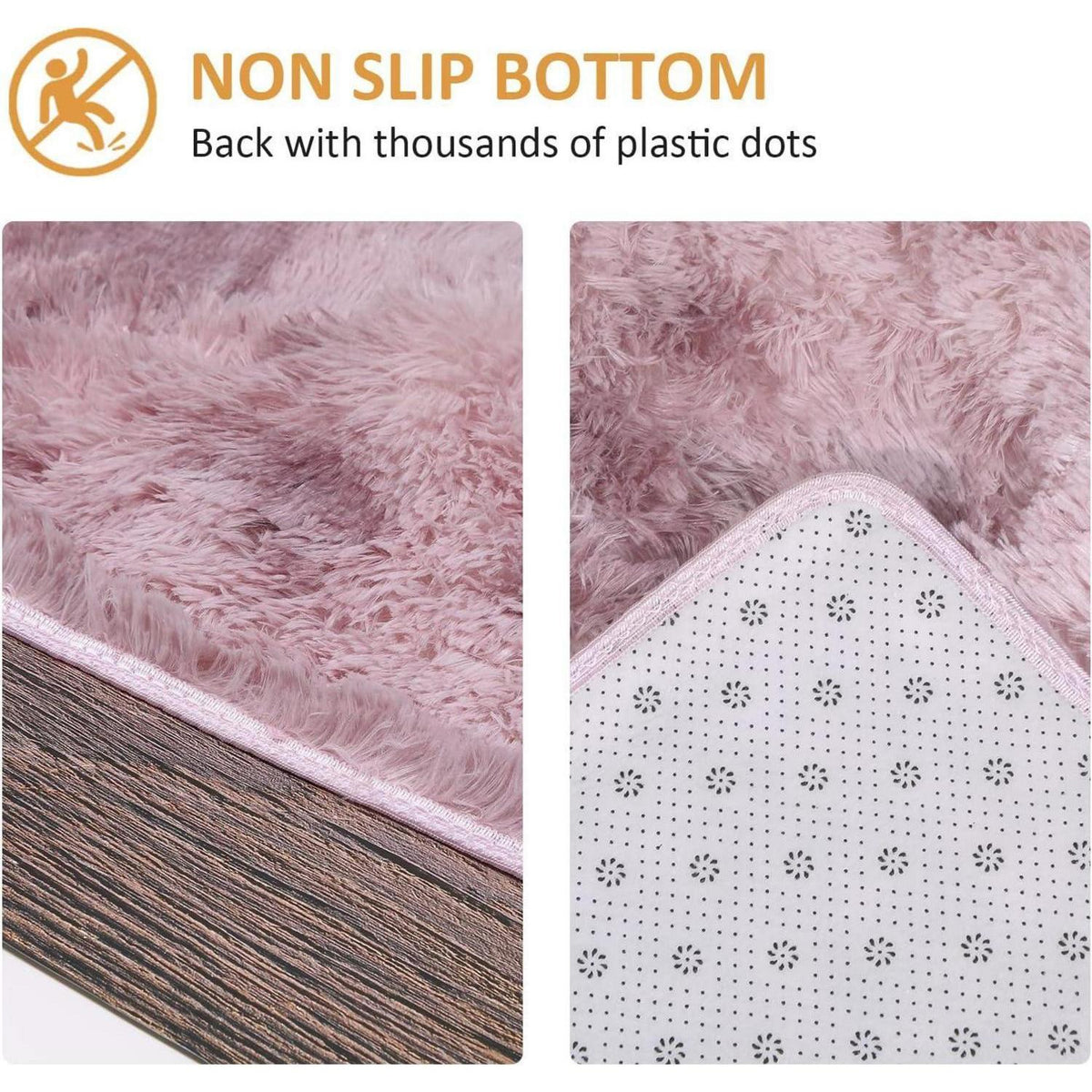 Flauschiger Teppich Rosa 120x160 cm - Weicher Wohnzimmerteppich