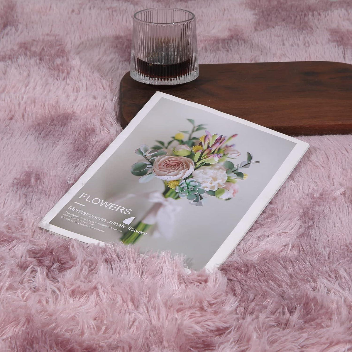Flauschiger Teppich Rosa 120x160 cm - Weicher Wohnzimmerteppich