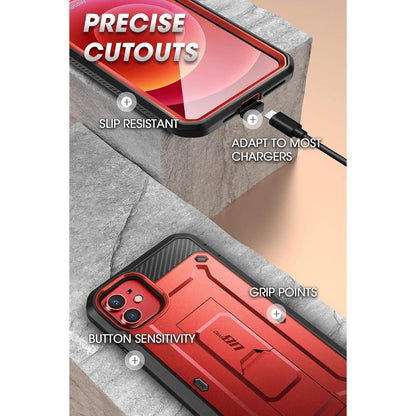 iPhone 12/12 Pro Hülle mit Gürtelclip & Displayschutz, Rot